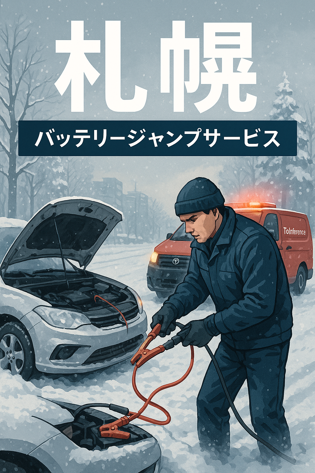 【札幌】バッテリー上がりでお困りの方へ｜出張バッテリージャンプサービスですぐ対応！ブログ記事のアイキャッチ画像